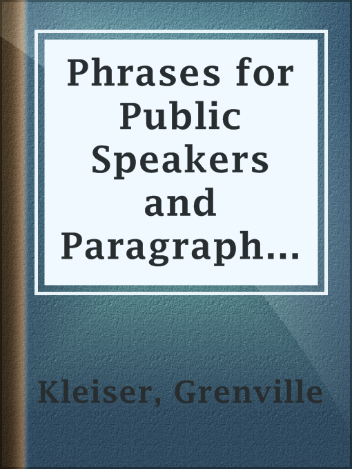 Cover image for Phrases for Public Speakers and Paragraphs for Study